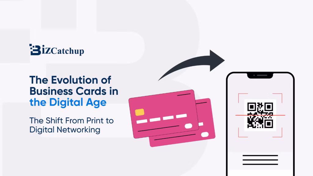 Blog banner for the evolution of business cards in the digital age.