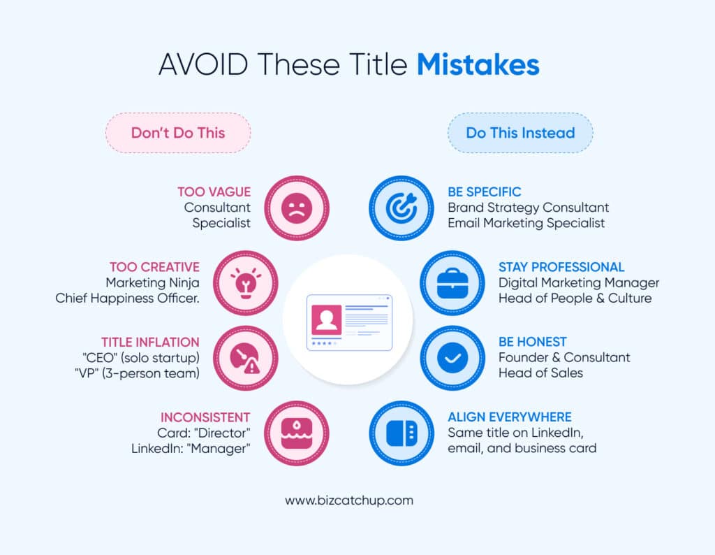 Mistakes to avoid while choosing business card tittles