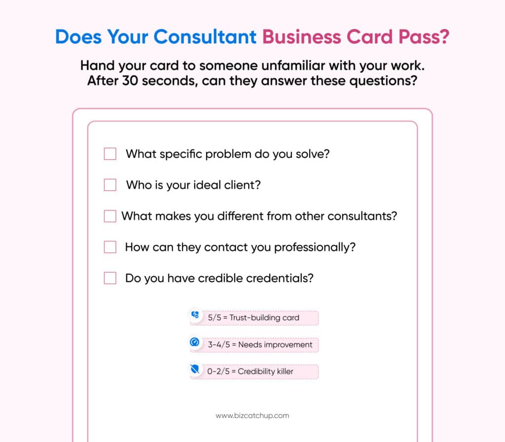 Does Your Consultant Business Card Pass?